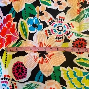Quilting cotton black multi colored fabric, floral fabric by the yard